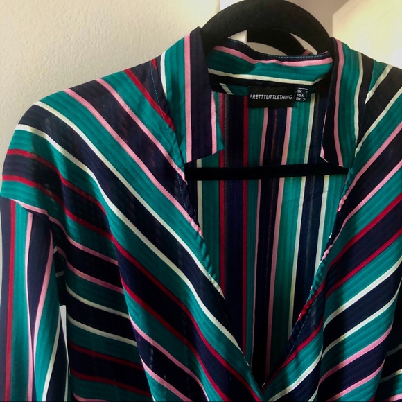 PrettyLittleThing Chiffon Striped Top - Picture 3 of 4